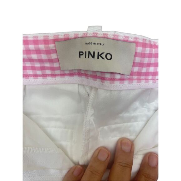 Pinko Womens White Slim Fit Classic Tapered Trousers Dress Pants Size 38 - Picture 12 of 14